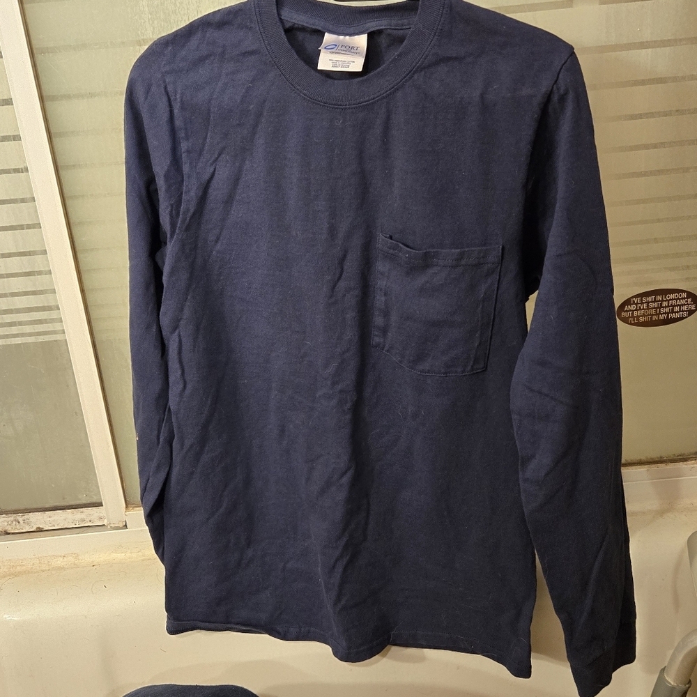 Plain Blue Long Sleeve Shirt